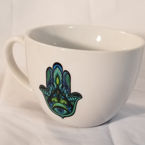 Hamsa Hand Good Luck Coffee Mug Better Homes and Gardens Tea cup 16 oz. - Picture 3 of 9